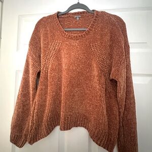 Charlotte Russo Cozy Chenille Sweater in Rust orange fall